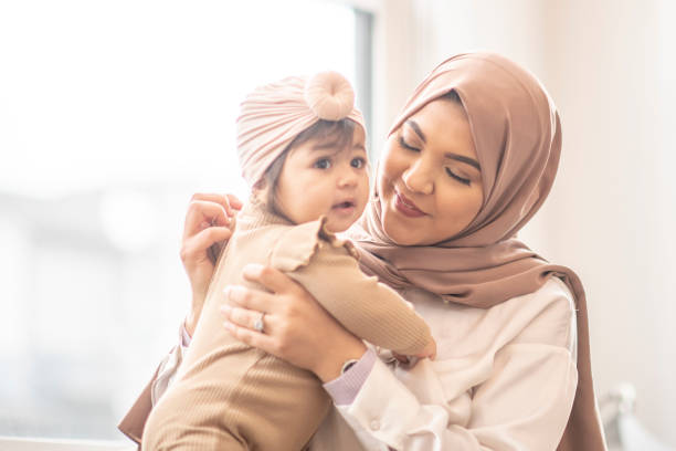 Beautiful Muslim mother and daughter