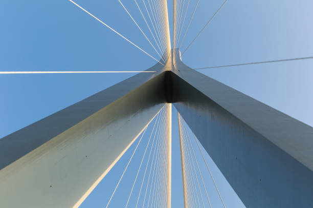 istock bridge tower with stay cables against a blue sky 1293674098