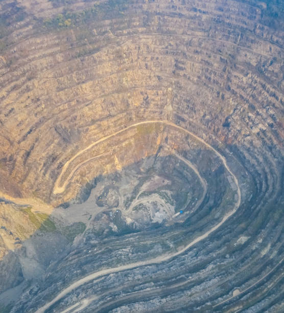 aerial view of an iron ore pit
