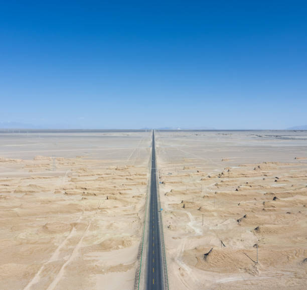 straight road through the wind erosion physiognomy