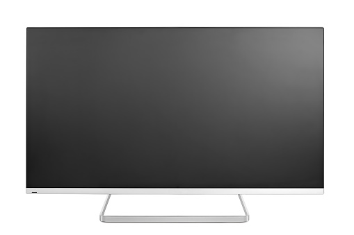 big flat screen television with clipping path