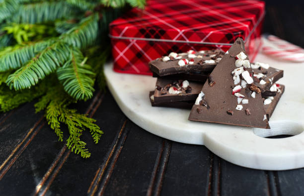 istock Homemade Chocolate Peppermint Bark with Tin 1293682794