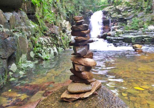 Balance of stones in river