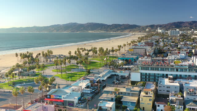 Aerial Venice Beach Boardwalk, California