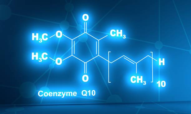 Coenzyme Q10 formula. stock photo