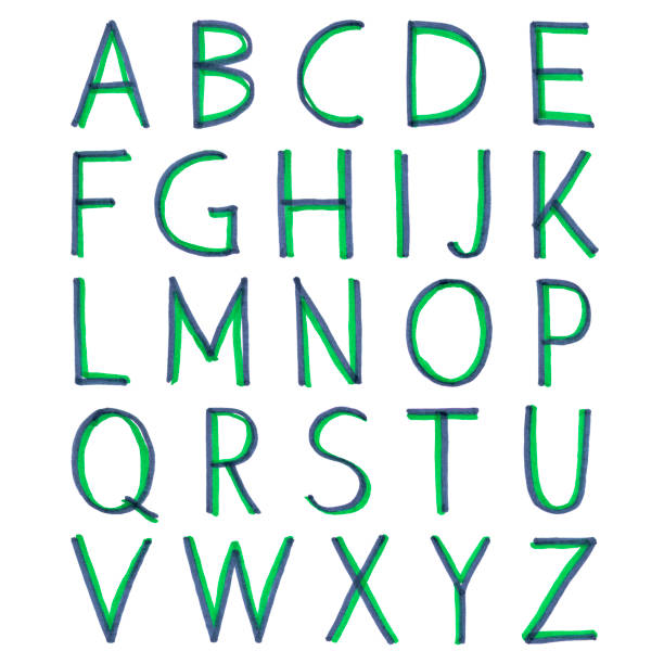 istock Hand-drawn alphabet. Calligraphy font. Modern marker lettering. Grunge style alphabet. 1293696233