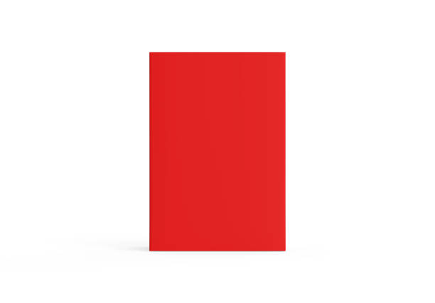 istock Red blank cardboard package box mockup template on isolated white background, ready for design presentation, 3d illustration 1293696952