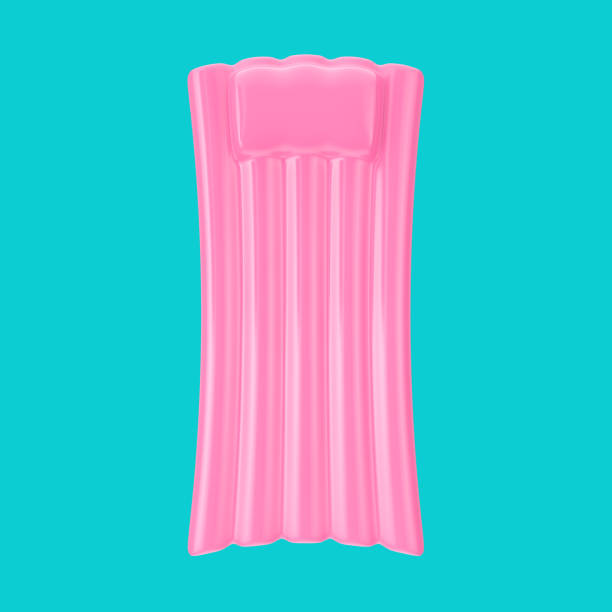 istock Pink Air Pool Matress Water Couch Bed in Duotone Style. 3d Rendering 1293700081