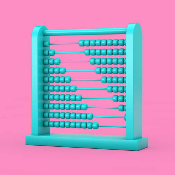 istock Blue Children Toy Brain Development Abacus in Duotone Style. 3d Rendering 1293700141
