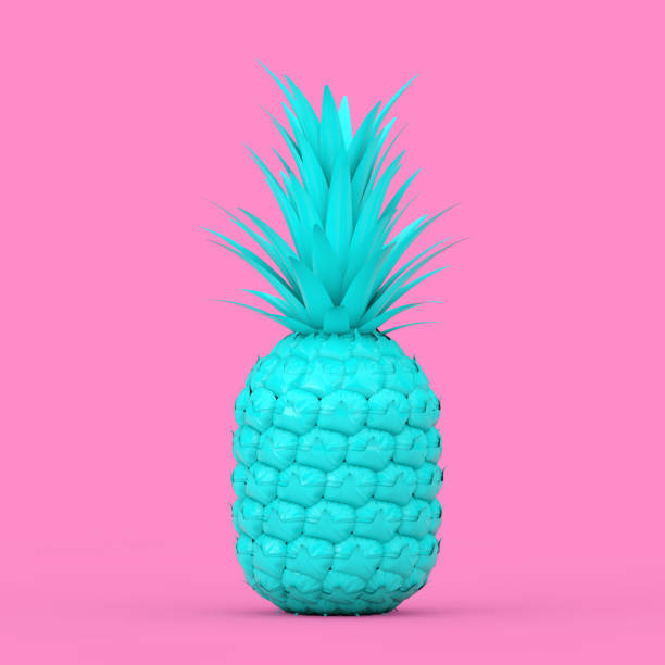 istock Blue Fresh Ripe Tropical Healthy Nutrition Pineapple Fruit. 3d Rendering 1293700158
