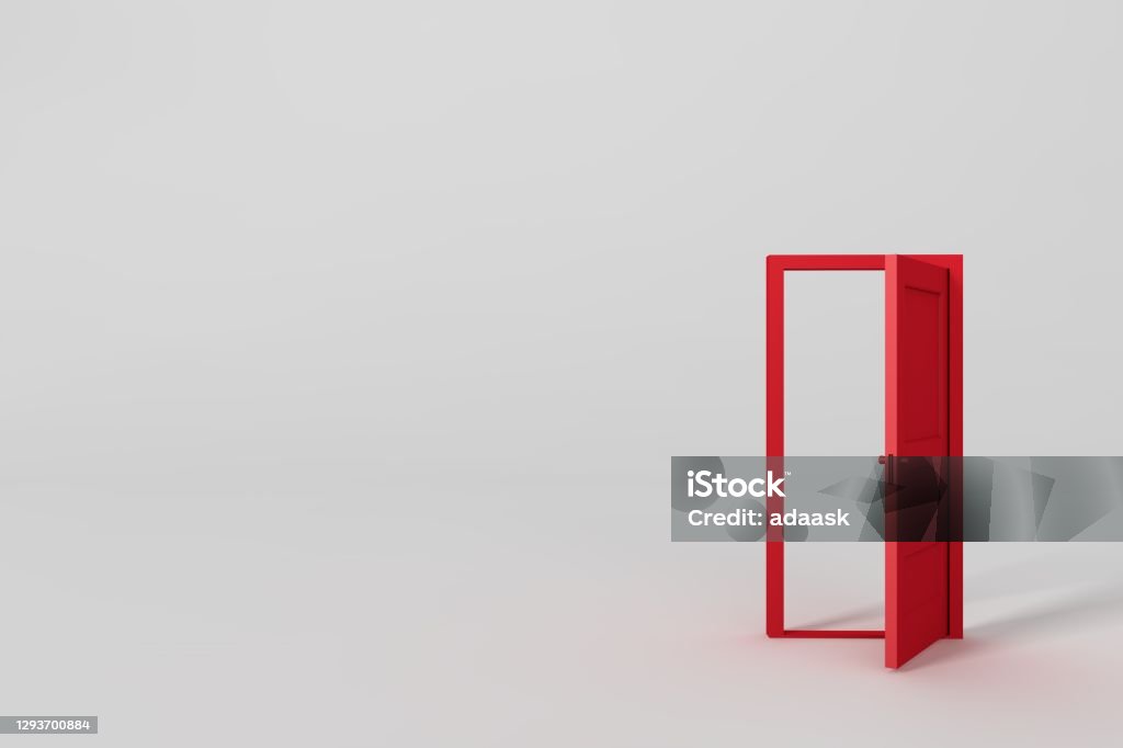3D Open Door Door Stock Photo