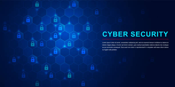 illustrazioni stock, clip art, cartoni animati e icone di tendenza di computer di sicurezza informatica della rete di protezione e sicurezza del concetto di dati. crimine digitale da parte di un hacker anonimo. illustrazione vettoriale - backgrounds business text key