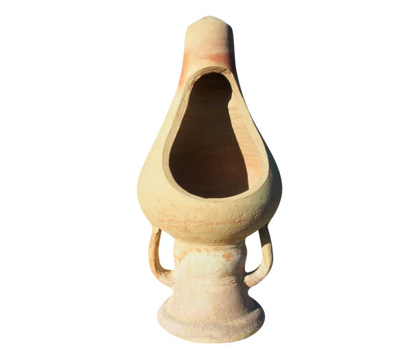 istock Handmade clay amphora. Isolated with clipping path. 1293705744