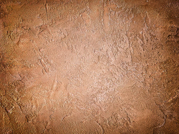 istock Texture of old wall with decorative plaster brown and brick colors. 1293705929