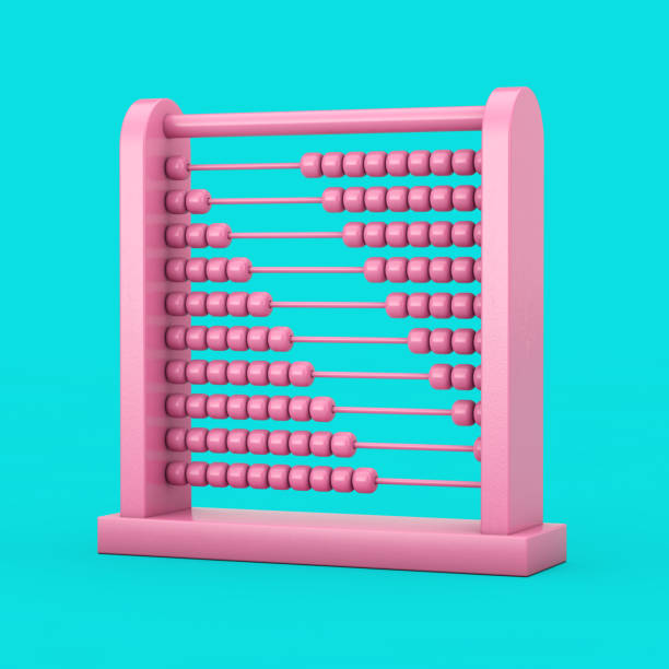 istock Pink Children Toy Brain Development Abacus in Duotone Style. 3d Rendering 1293708475