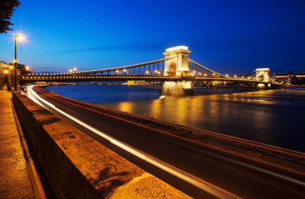 istock Chain bridge Budapest, Hungary at night 1293713360