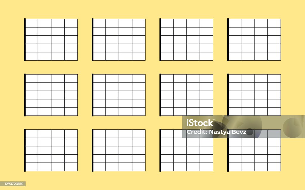 Vector Tabulation Set Of Chord Chart Chord Diagram Vector Illustration Tab Empty ...