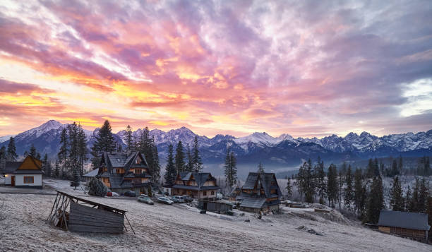 istock Beautiful sunrise over Tatra Mountains, Poland. 1293723684