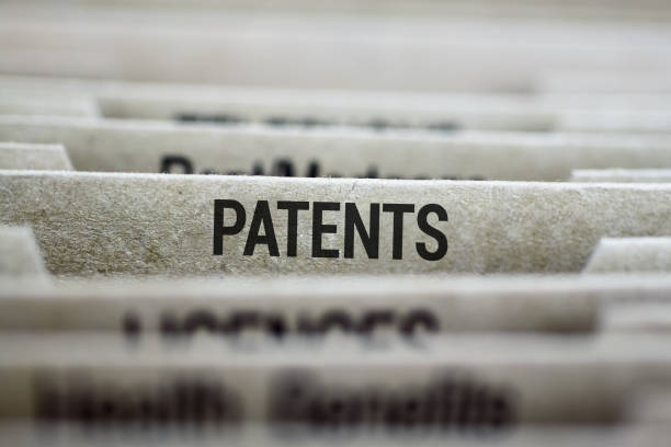 Patents files folder stock photo