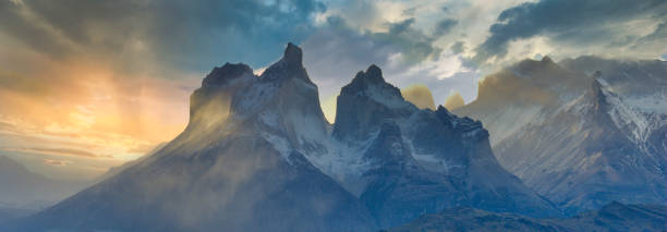 istock Fantastic sunset in the park Torres del Paine, Chile 1293727401