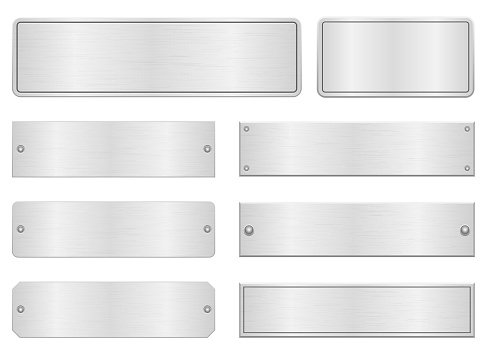 Beautiful vector design illustration of metallic door sign set isoalted on white background