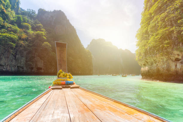 istock Long-tail boat on tropical sea Thailand 1293729647