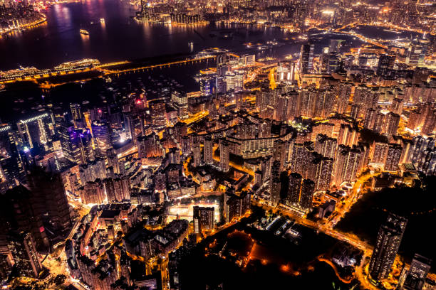 istock Homes at night in Hong Kong 1293730922