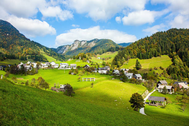 istock Small village in a valley 1293734446