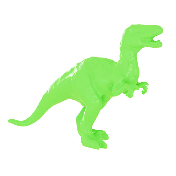 istock Plastic green toy dinosaur on an isolated background. 3d rendering 1293735454