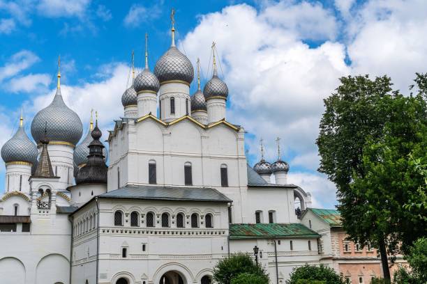 istock Russia, Rostov, July 2020. Ancient Kremlin churches against the blue sky. 1293736173