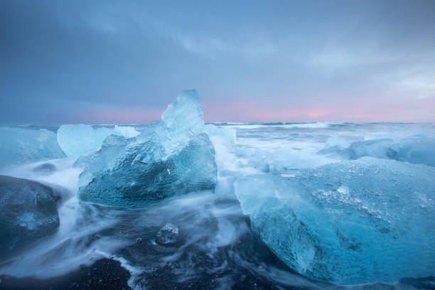 diamond beach islanda, - polar bear arctic global warming ice foto e immagini stock