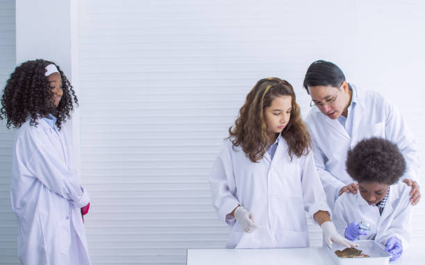 istock African black and caucasian students studying science in classroom at school 1293739194