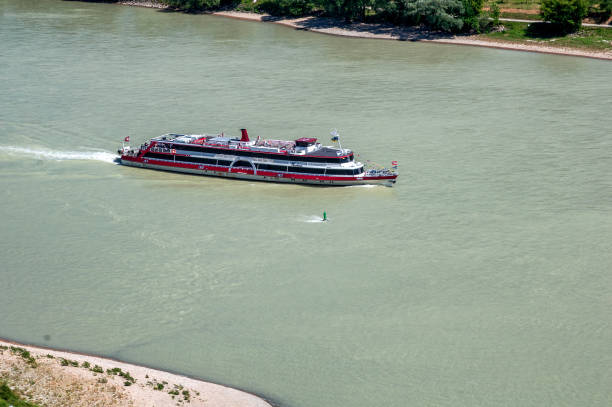 Wachau, Lower Austria - Austria - July 5, 2019: Cruise ships on the Danube from Vienna to Wachau valley