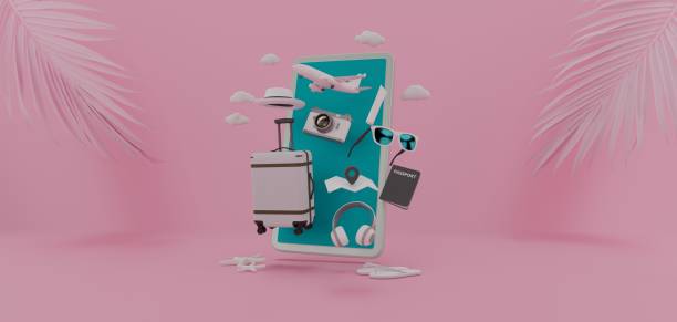 Traveling suitcase with travel accessories.