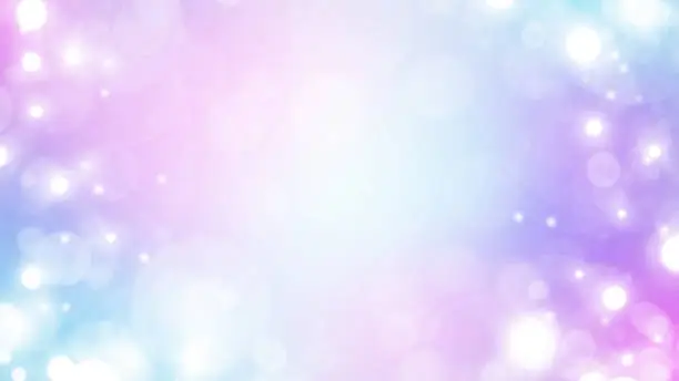 Photo of Soft blue, purple and white abstract gradient bokeh background