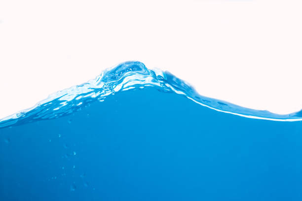 istock Clean blue water wave isolated on white background 1293757705