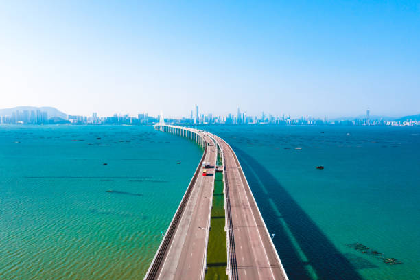 istock Aerial view of Shenzhen Bay Bridge 1293758769