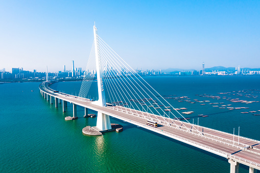 Aerial view of Shenzhen Bay Bridge