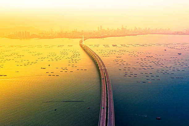 Aerial view of Shenzhen Bay Bridge