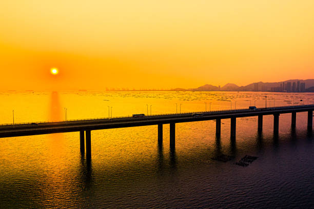 Aerial view of Shenzhen Bay Bridge