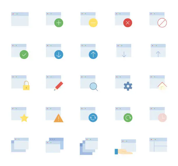 Vector illustration of Web Browser Icon Set