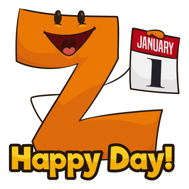 Happy Z Letter with Calendar Reminding at you its Day Happy Z letter holding a loose-leaf calendar with reminder date to celebrate is day: Z Day on January 1. zee stock illustrations