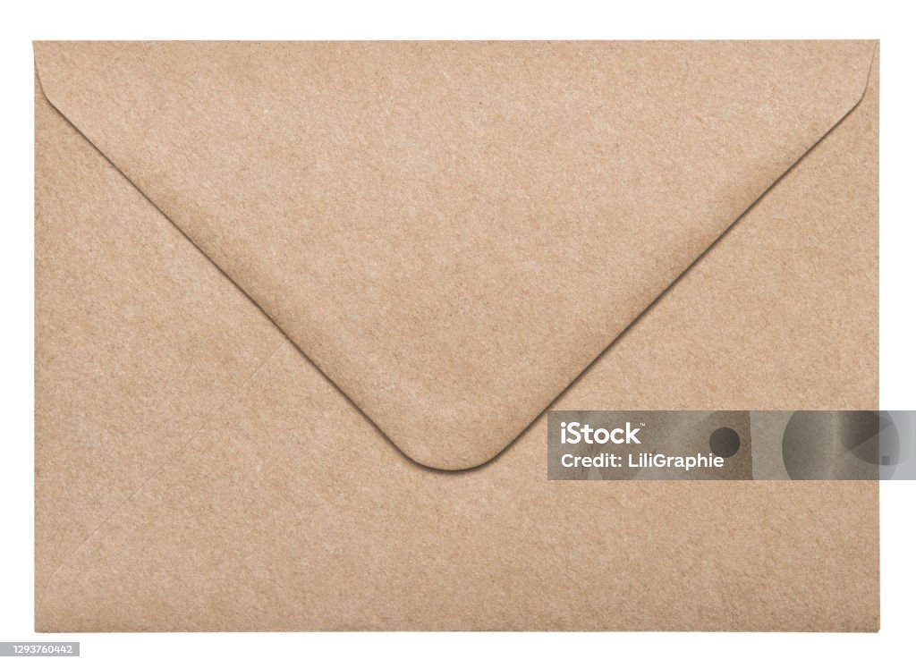 Recycled craft paper envelope isolated white background Recycled craft paper envelope isolated on white background Envelope Stock Photo
