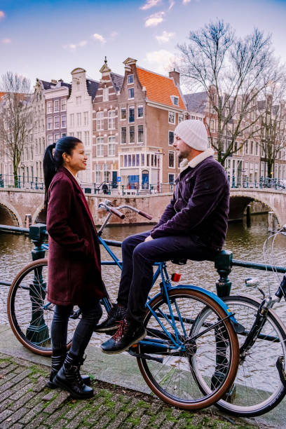 istock Amsterdam Netherlands during sunset, historical canals during sunset hours 1293763639