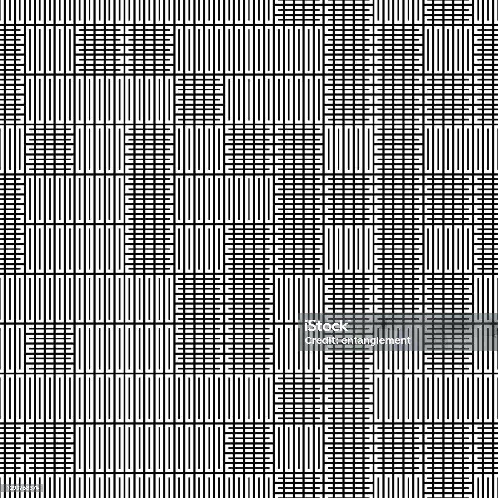 Simple Horizontal Pattern Seamless Pattern With Horizontal And Vertical Black Segments Stock ...