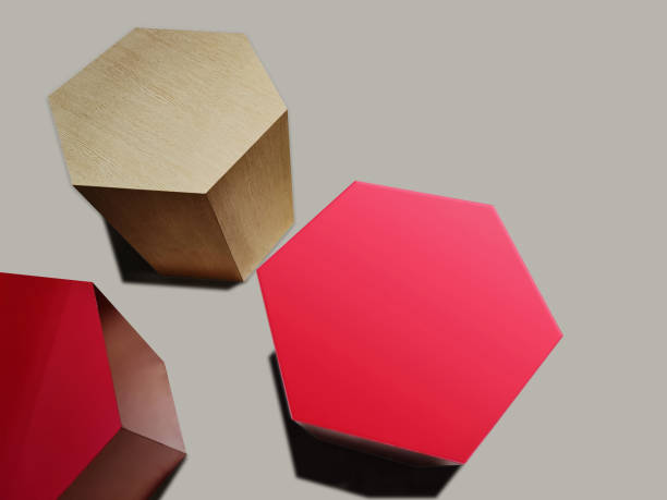 istock High Angle View of Hexagonal Wooden Chairs Isolated on Gray Background 1293769621