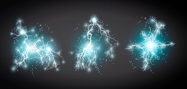 Lightning Explode Lightning Lightning Lightning Collision Powerful Electrical Explosion ...