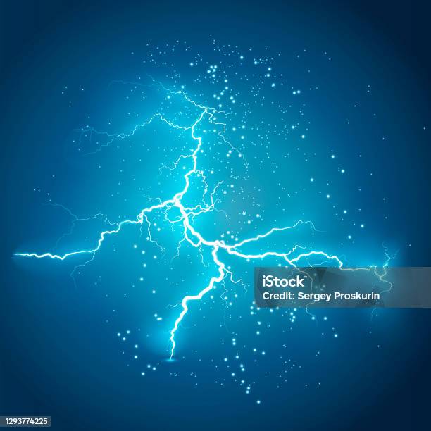 Lightning Coliding Lightning Lightning Lightning Collision Powerful Electrical Explosion ...