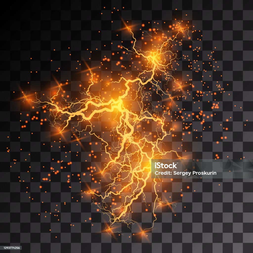 Lightning Explode Lightning Lightning Lightning Collision Powerful Electrical Explosion ...