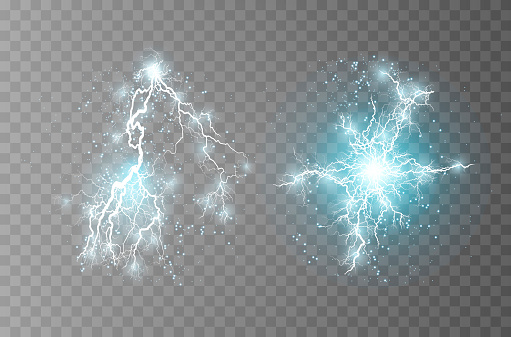 Lightning Explode Lightning Lightning Lightning Collision Powerful Electrical Explosion ...